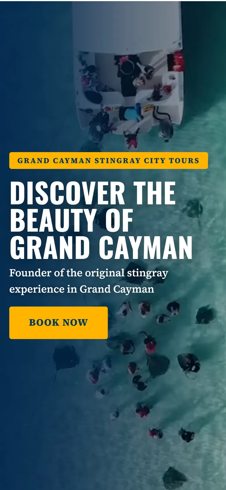 The same watersports home page in its phone layout