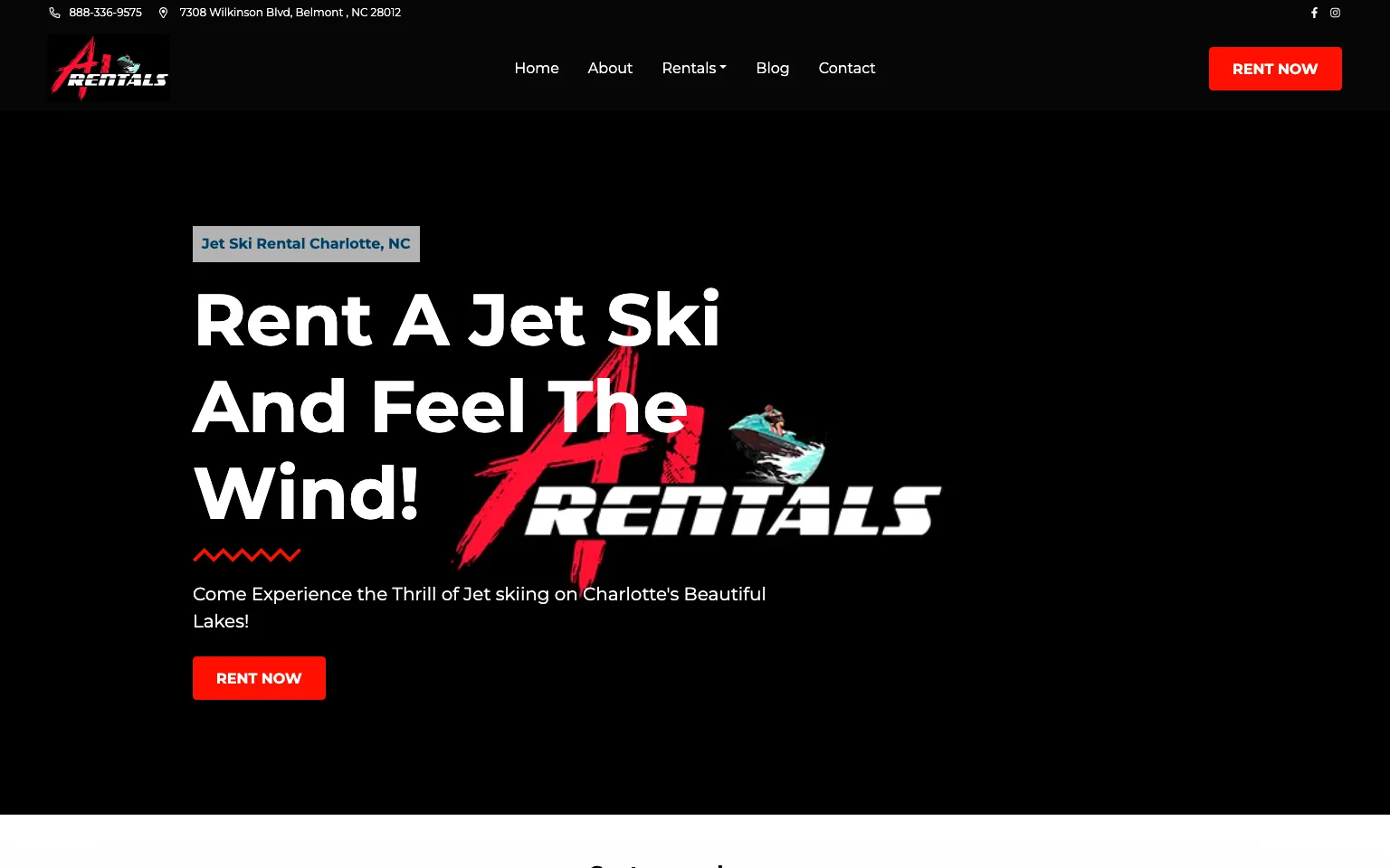 A1 Rentals CLT website screenshot
