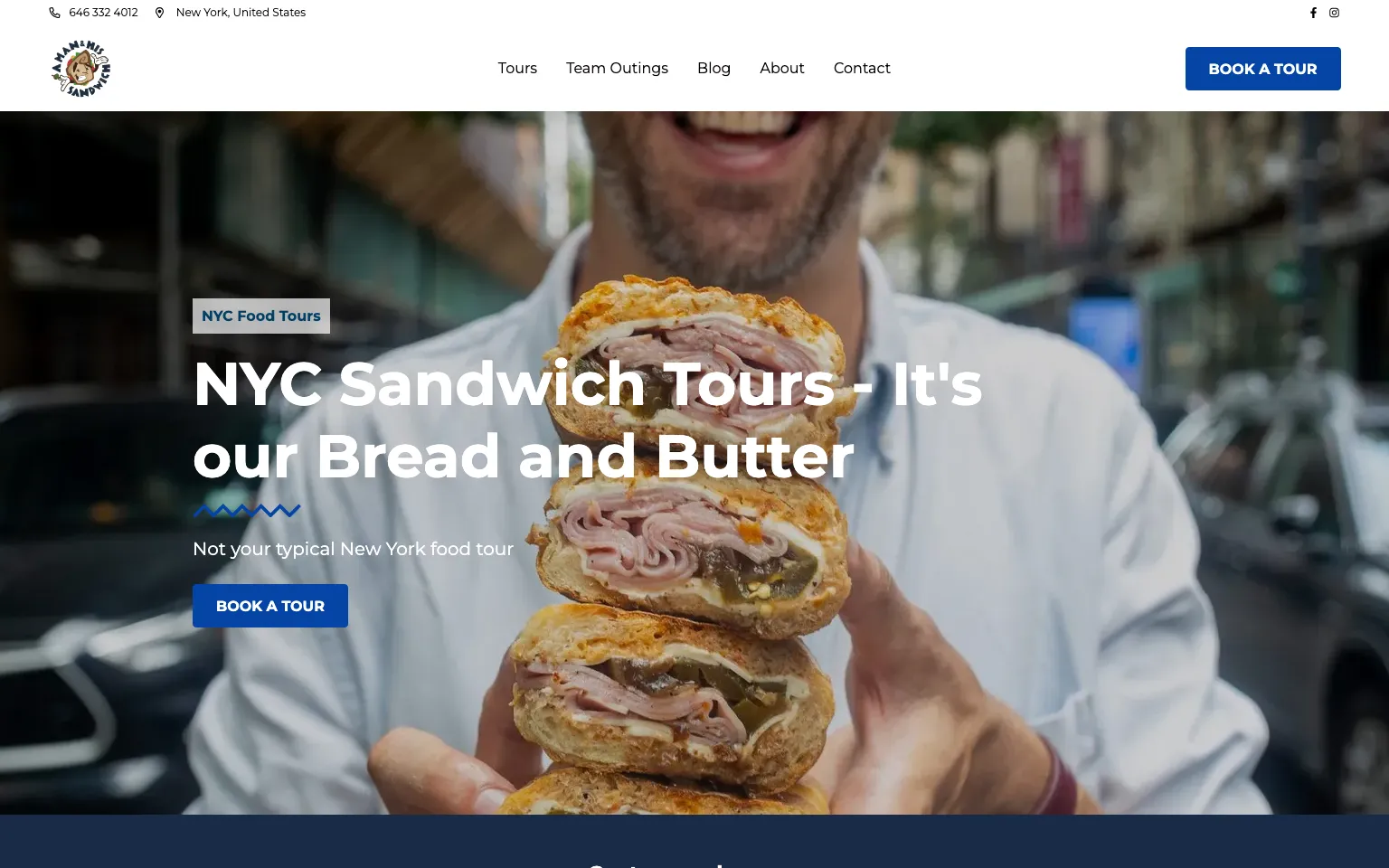 A Man and a Sandwich website screenshot