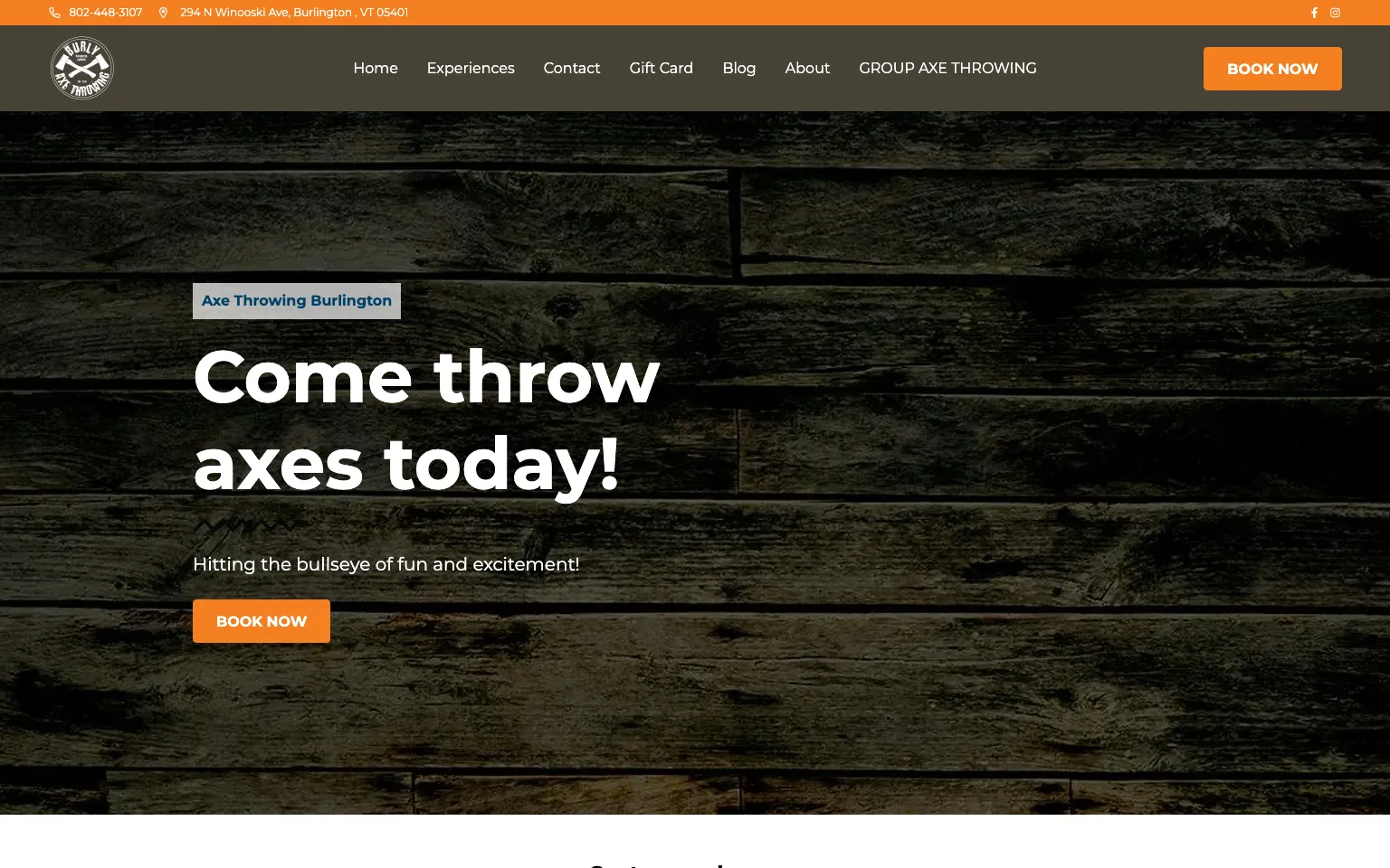 Burly Axe website screenshot