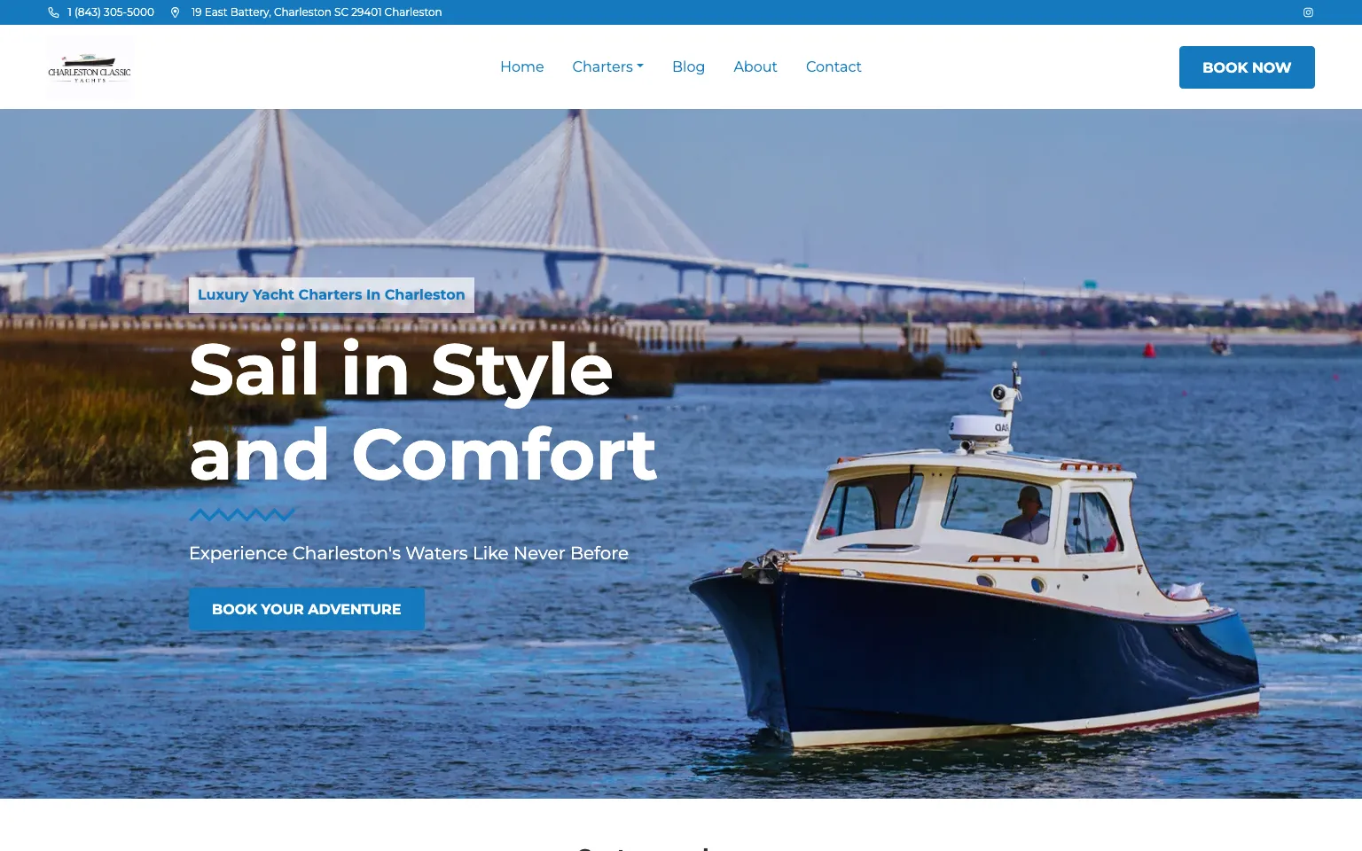 Charleston Classic Yachts website screenshot