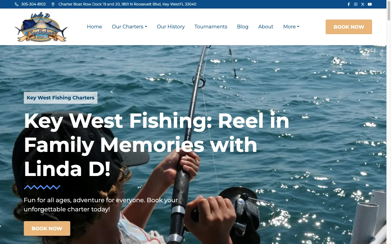 Linda D Sportfishing website screenshot