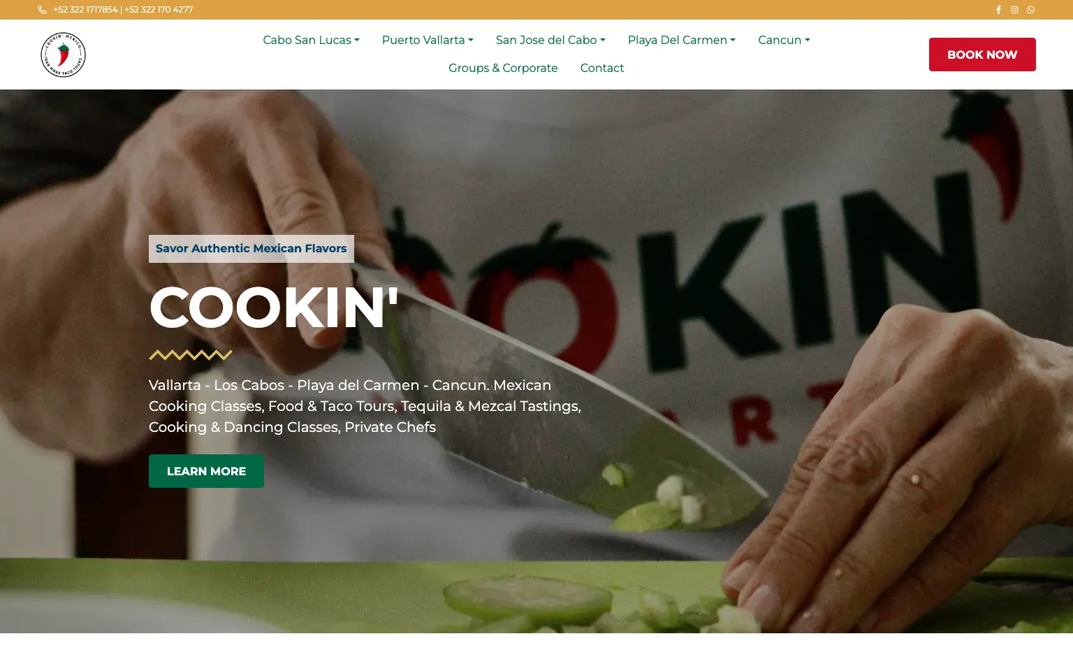 Cookin' Vallarta website screenshot