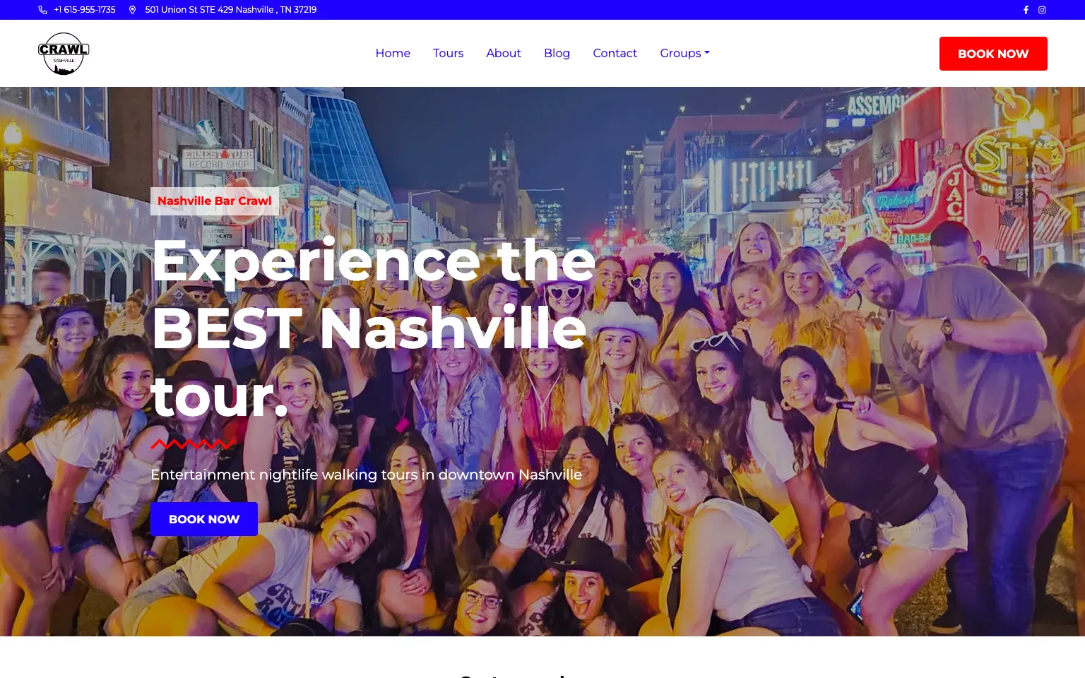 Crawl Nashville website screenshot