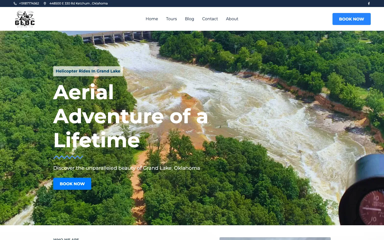 GLOC Aviation website screenshot
