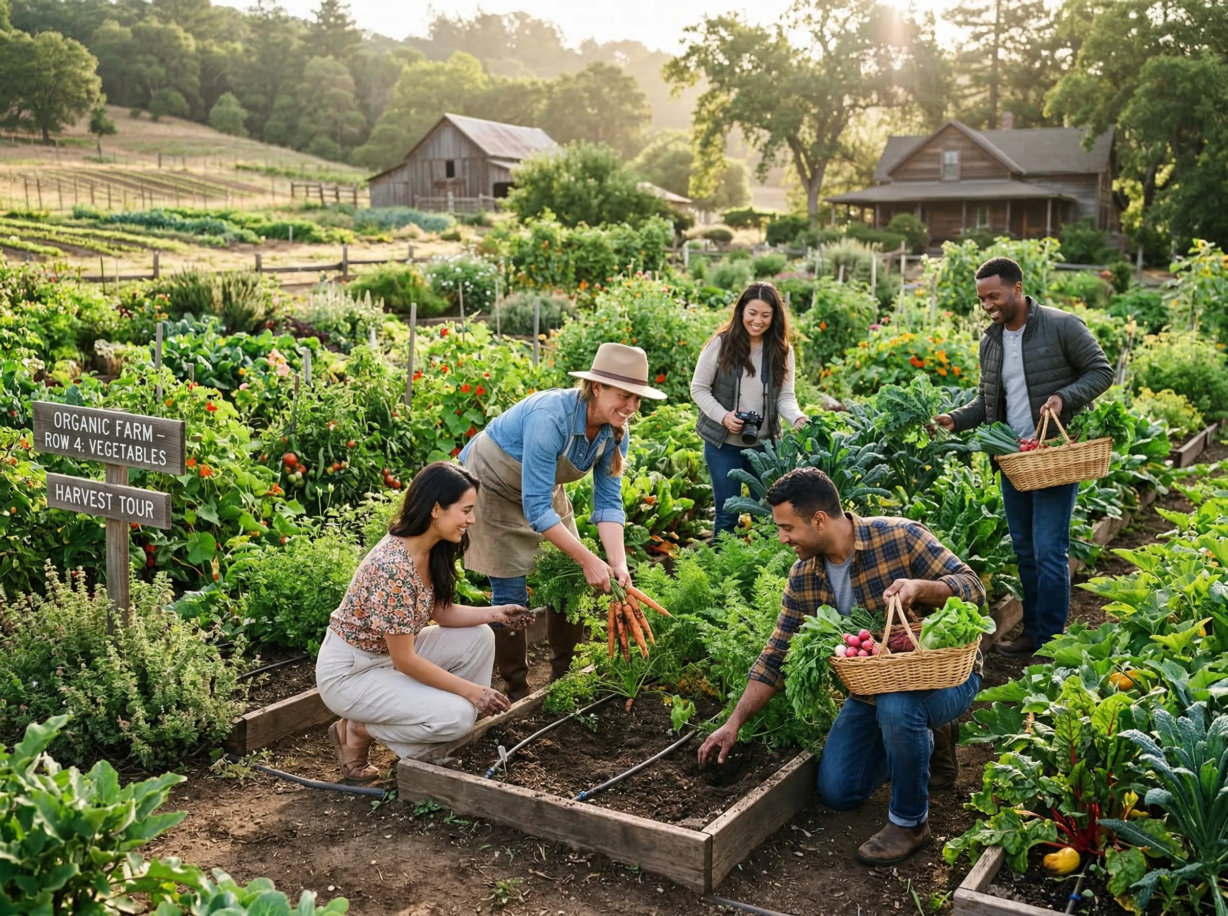 Farm-to-table food tour at an organic farm