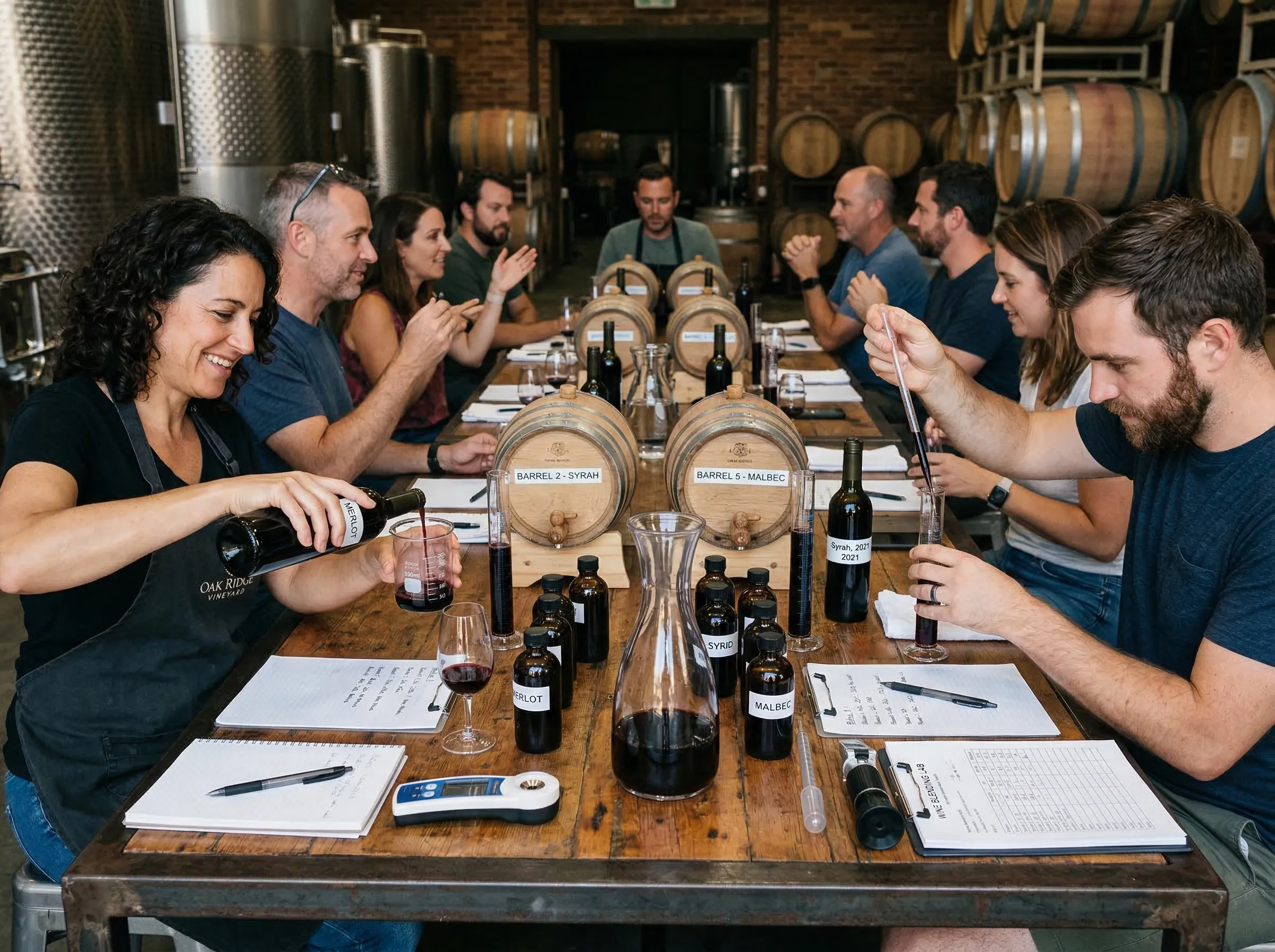 Hands-on wine blending class experience