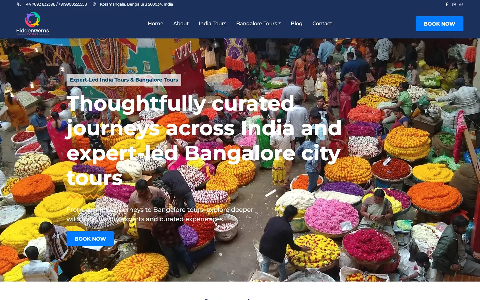 Hidden Gems Tours website screenshot