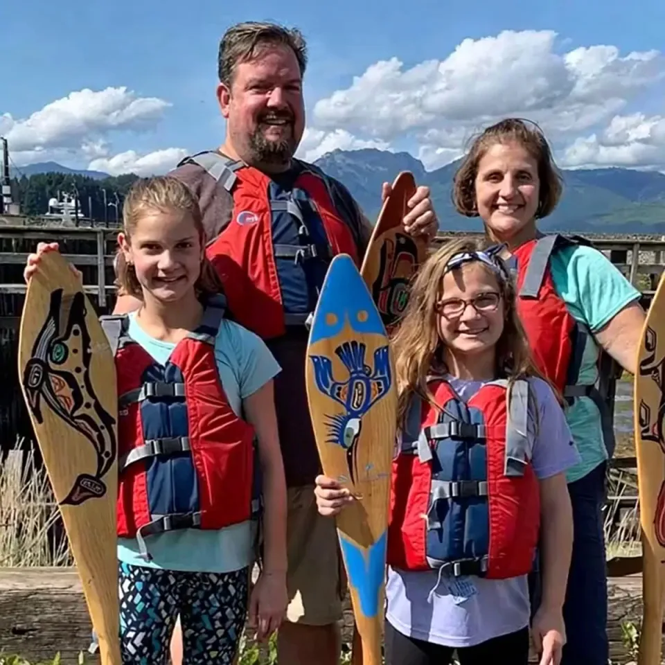 David Wrightson with his family ready for a tour