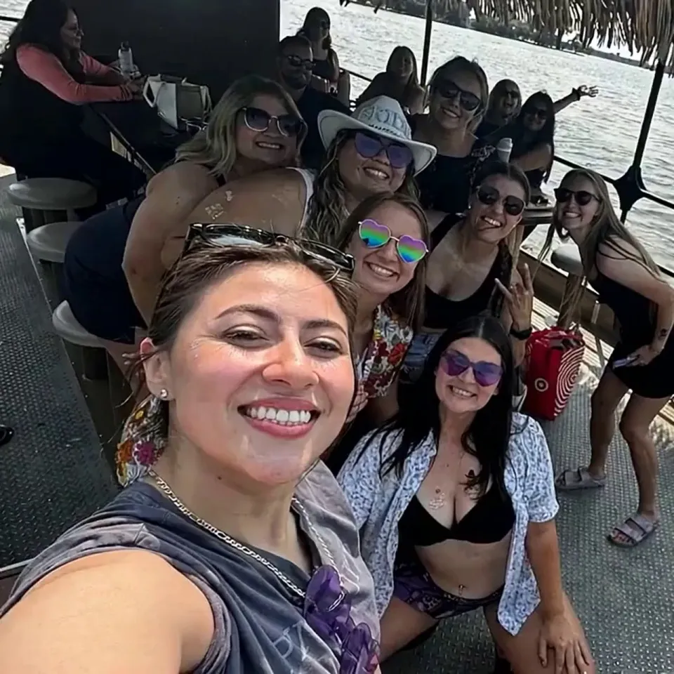 A group of guests enjoying a PaddleTap boat trip