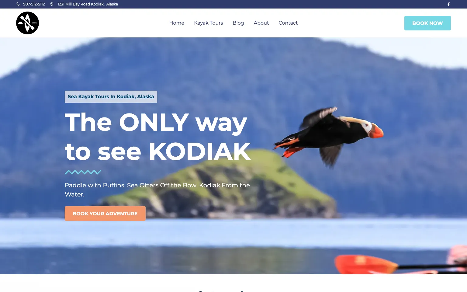 Kayak Kodiak website screenshot