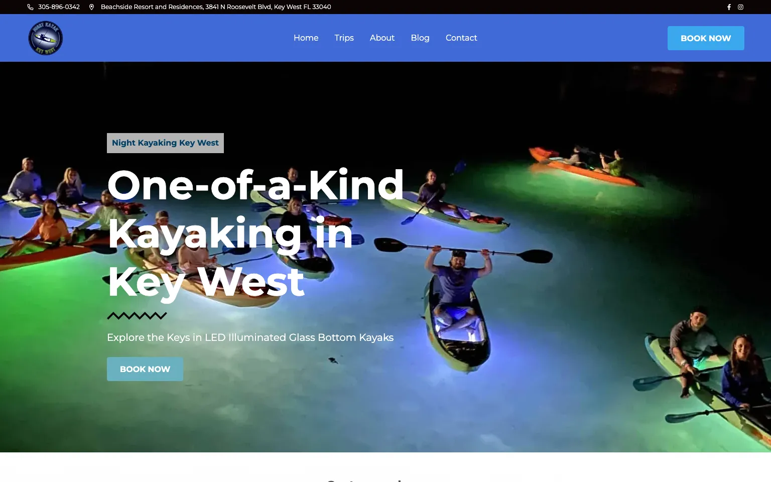 Key West Paddle website screenshot