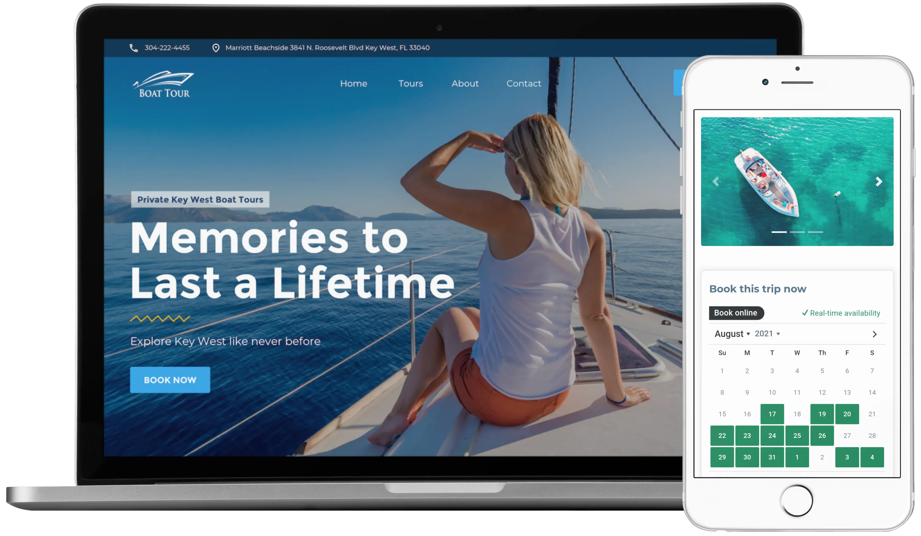 Gondola website platform on desktop and mobile devices