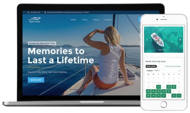 Gondola website builder on desktop and mobile