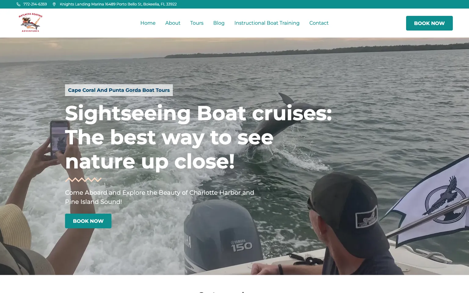 Matlacha Boating Adventures website screenshot
