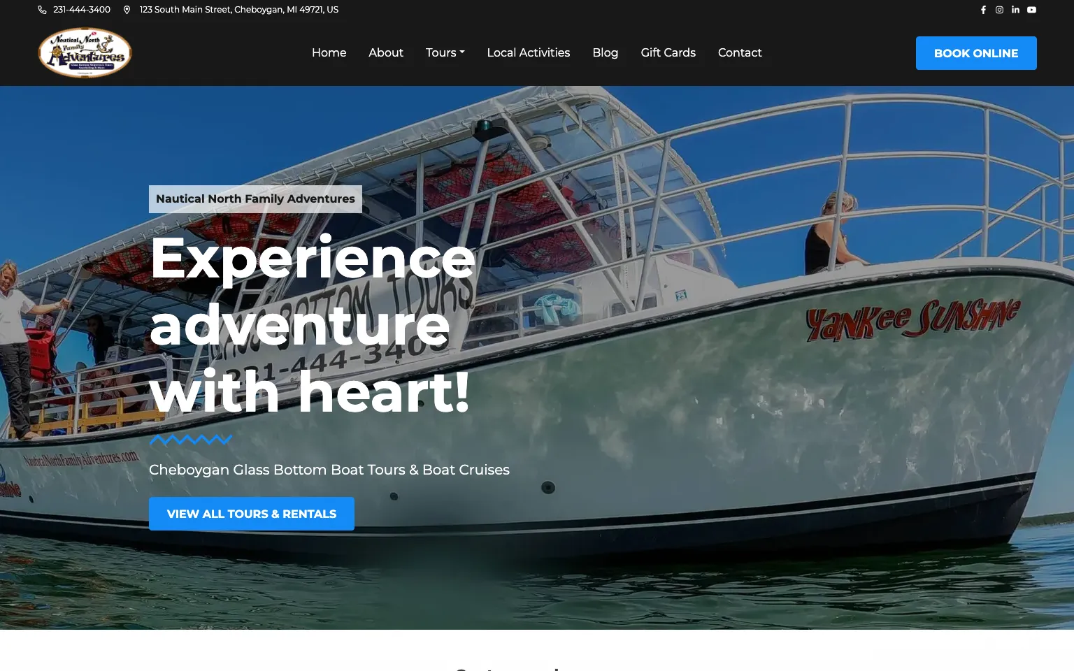 Nautical North Family Adventures website screenshot