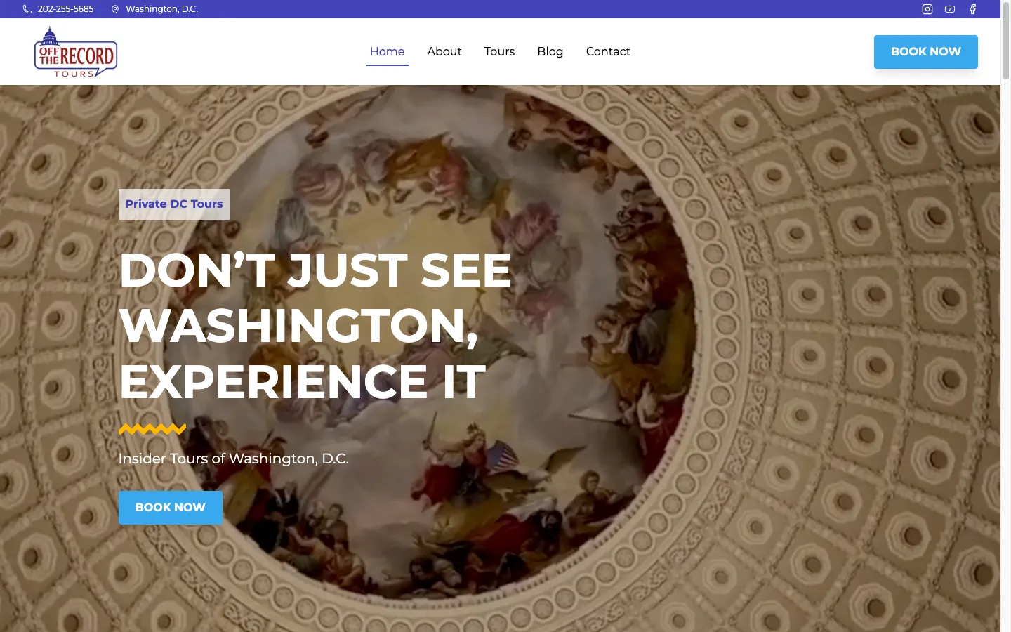 Off the Record Tours website screenshot