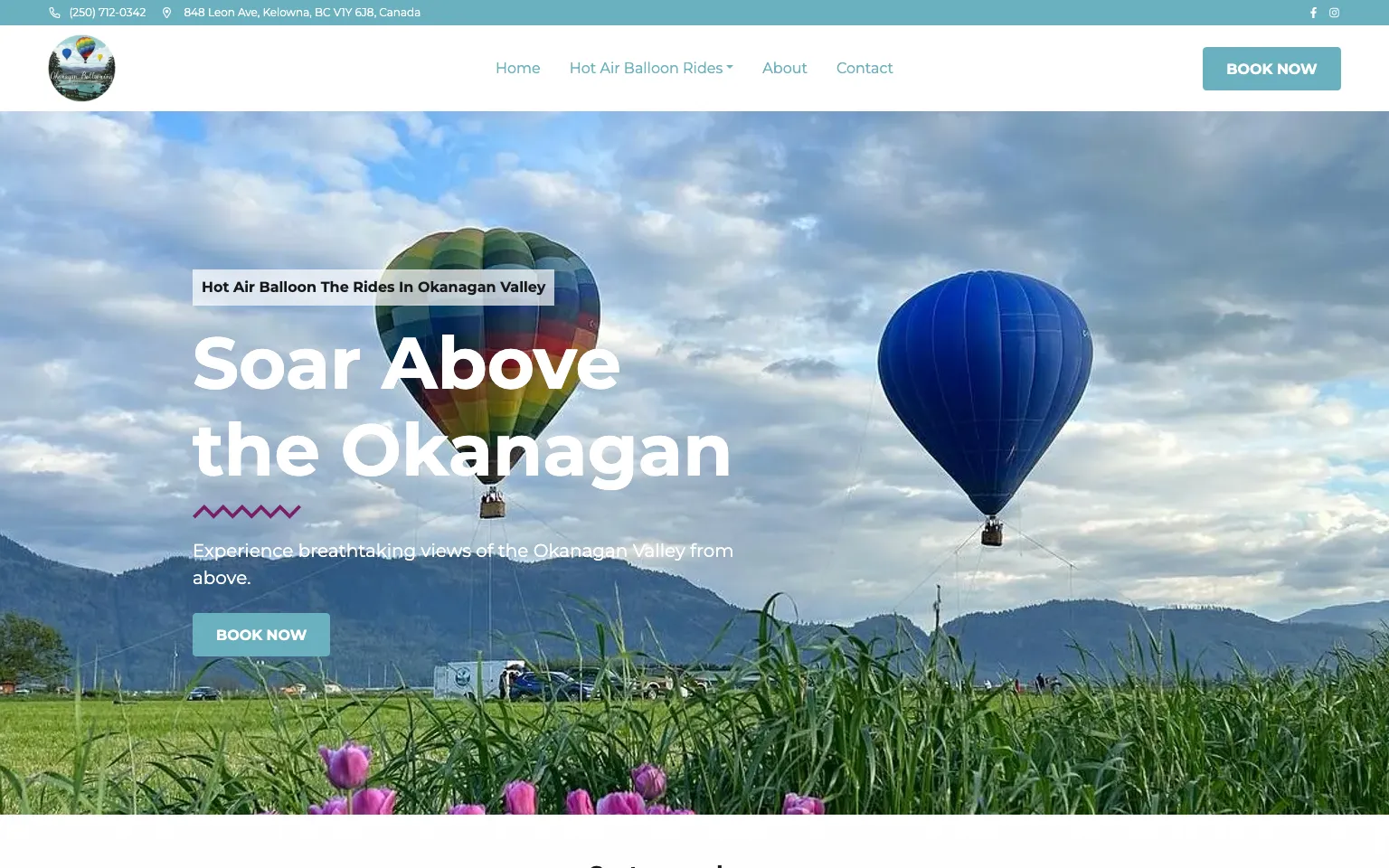 Okanagan Ballooning website screenshot