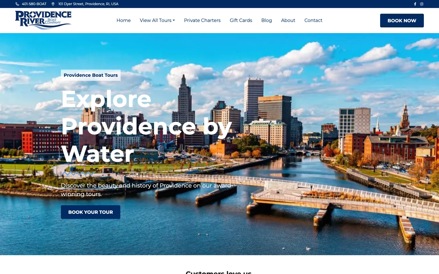 Providence River Boat Company website screenshot