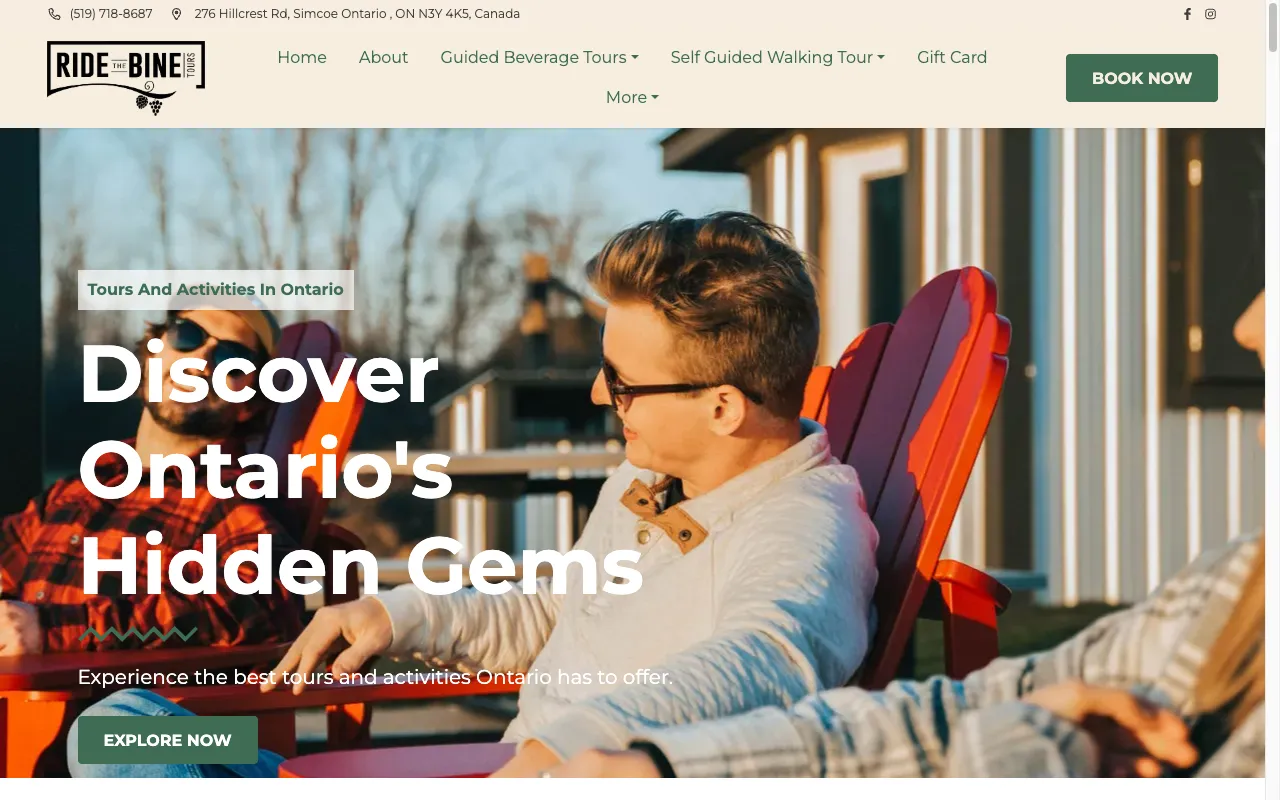 Ride The Bine website screenshot