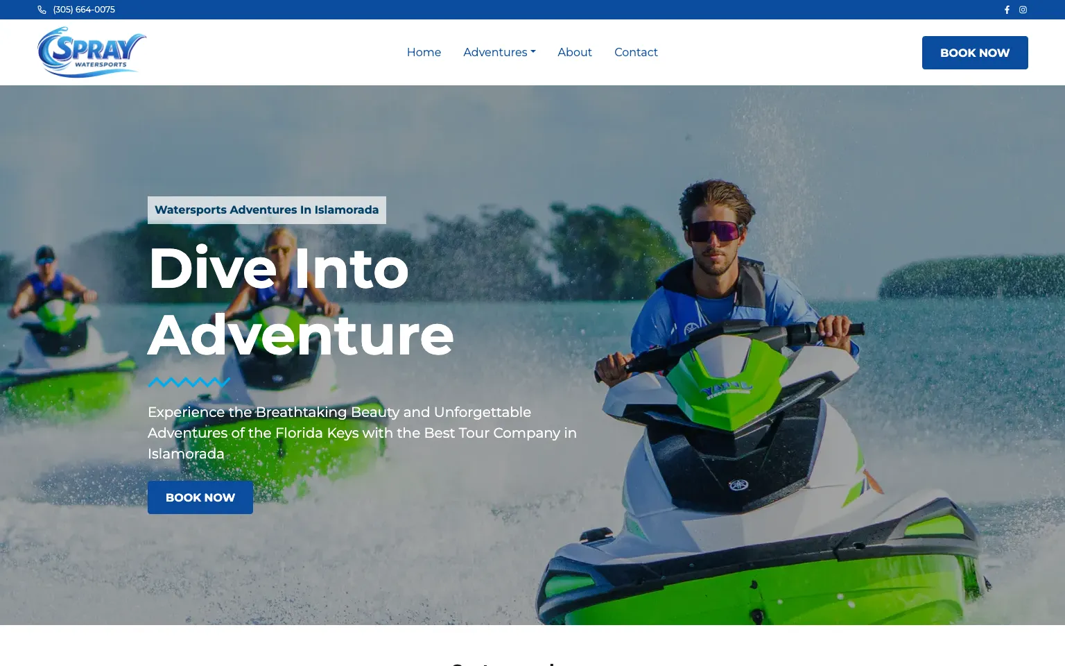 Spray Watersports website screenshot