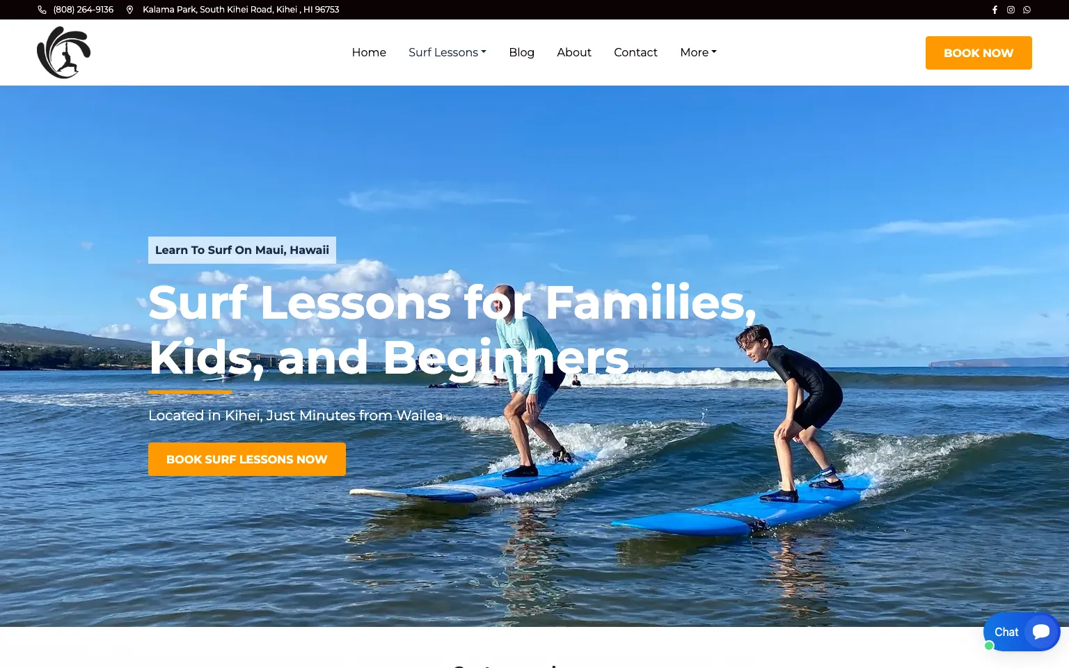 Surf Yoga Maui website screenshot