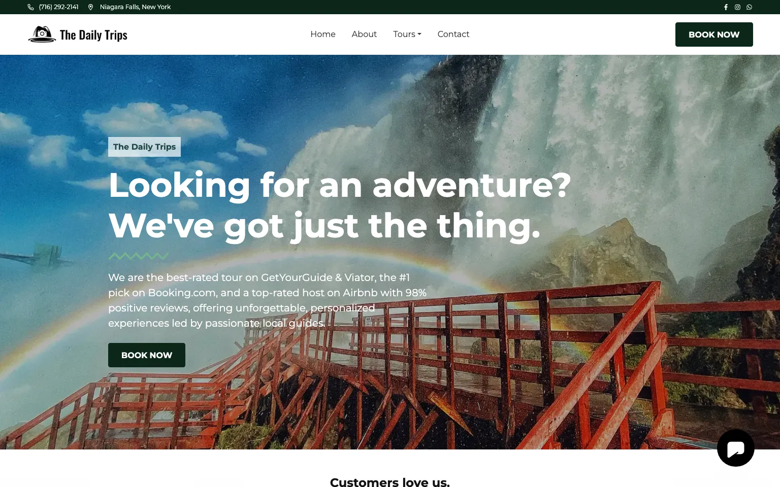 The Daily Trips website screenshot