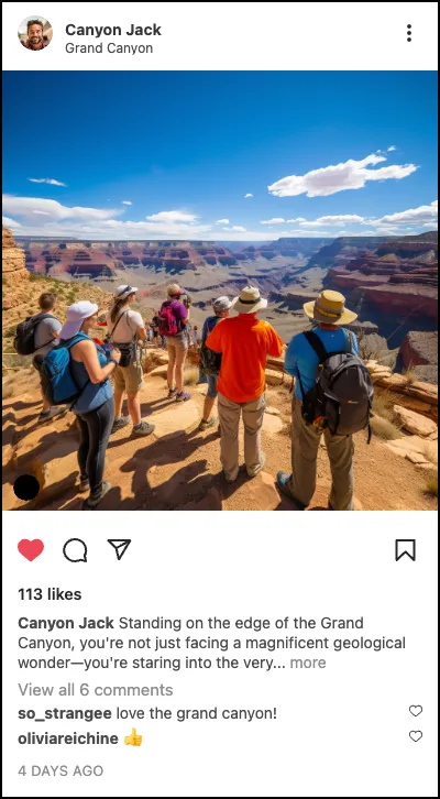 Echo Social AI generated Instagram post — outdoor activity