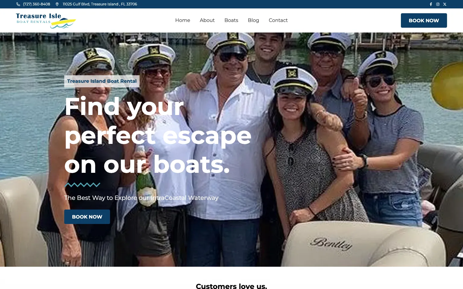 Treasure Isle Boats website screenshot