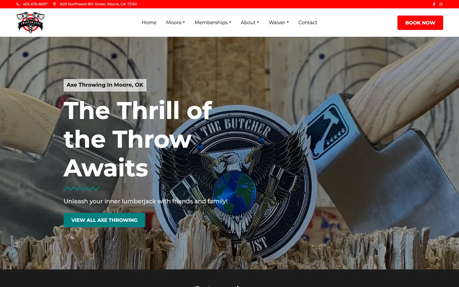 Twisted Axes Throw House website screenshot