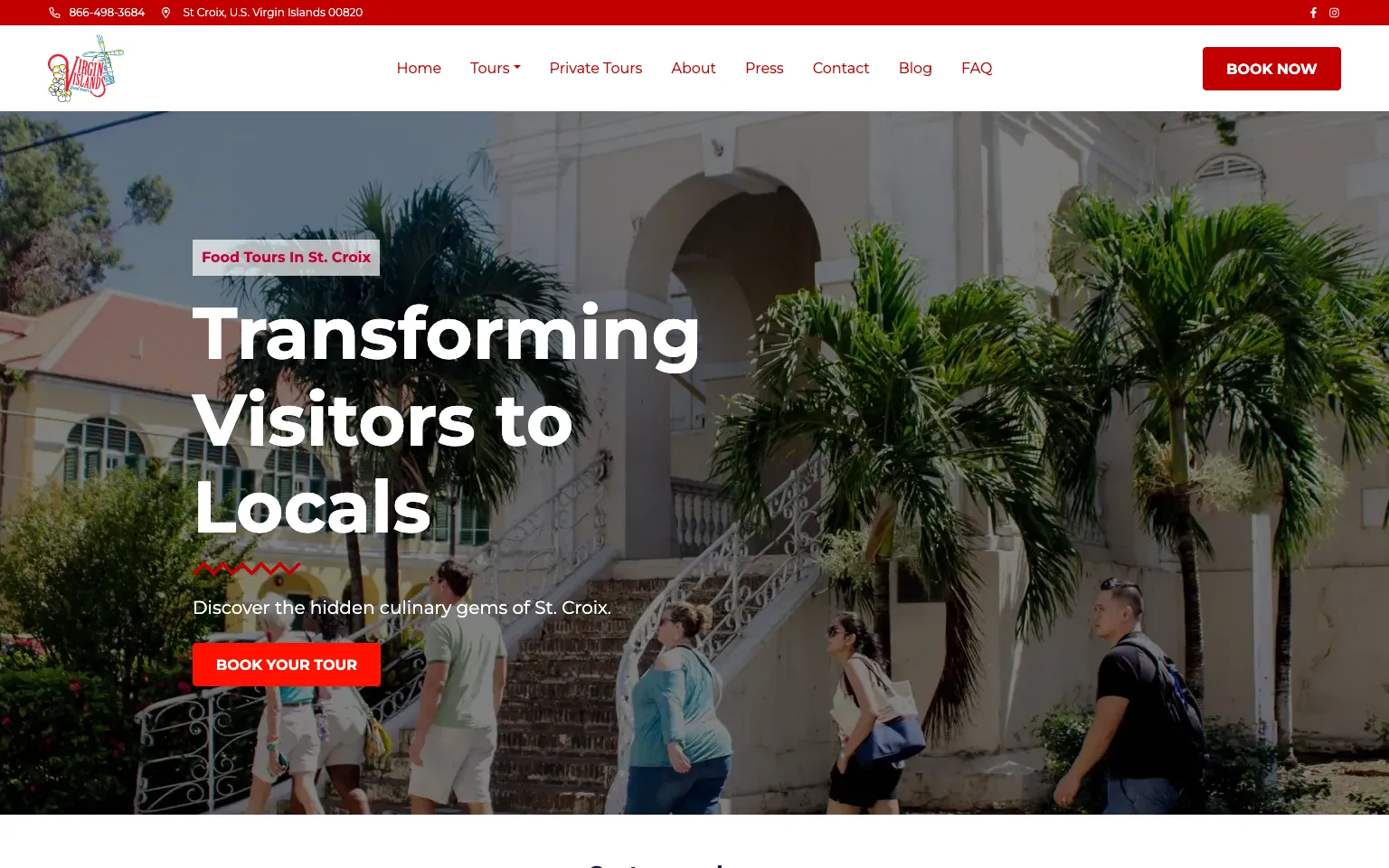 Virgin Islands Food Tours website screenshot