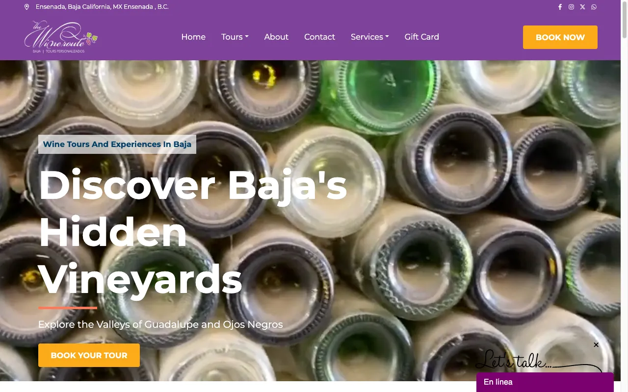 The Wine Route website screenshot